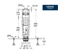 MEDIDAS VALVULA DESCARGA TANQUE BAJO ECO GROHE